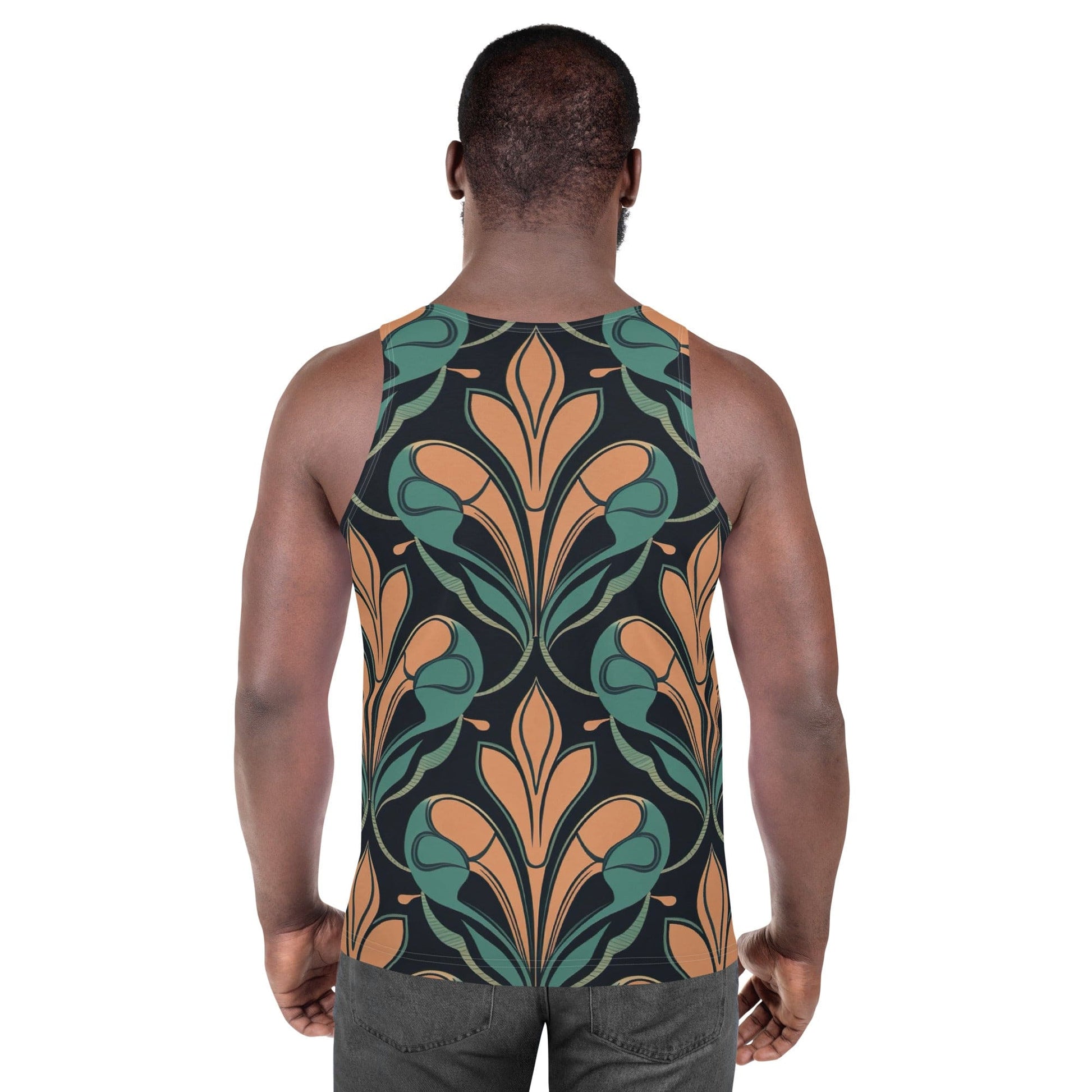 Mens Stretch Fit Tank Top - Retro Vintage Print-3