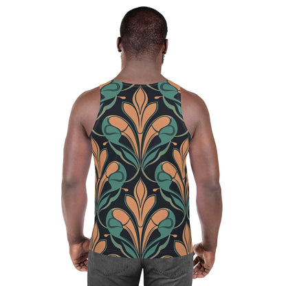 Mens Stretch Fit Tank Top - Retro Vintage Print-3