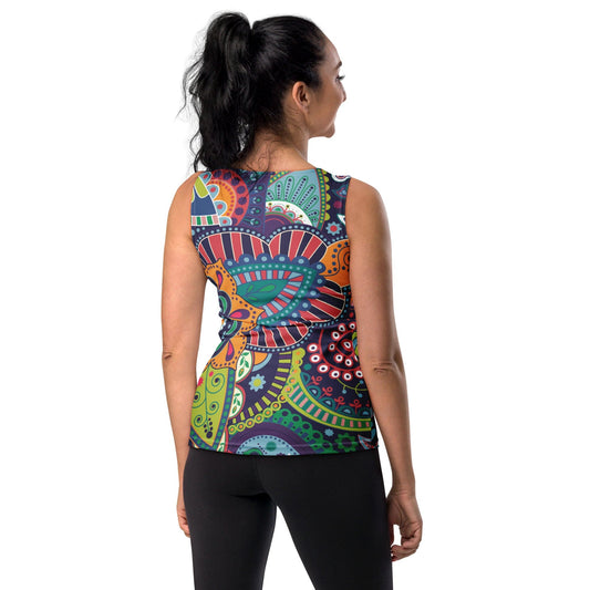 Womens Stretch Fit Tank Top - Floral Paisley 22523-1